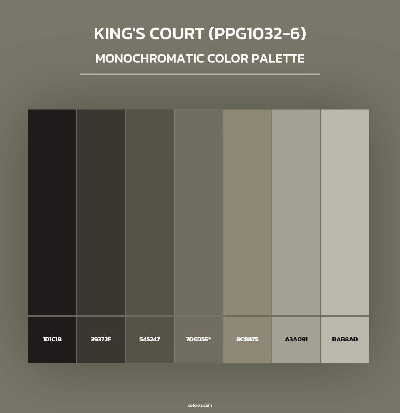 King's Court (PPG1032-6) - Monochromatic Color Palette