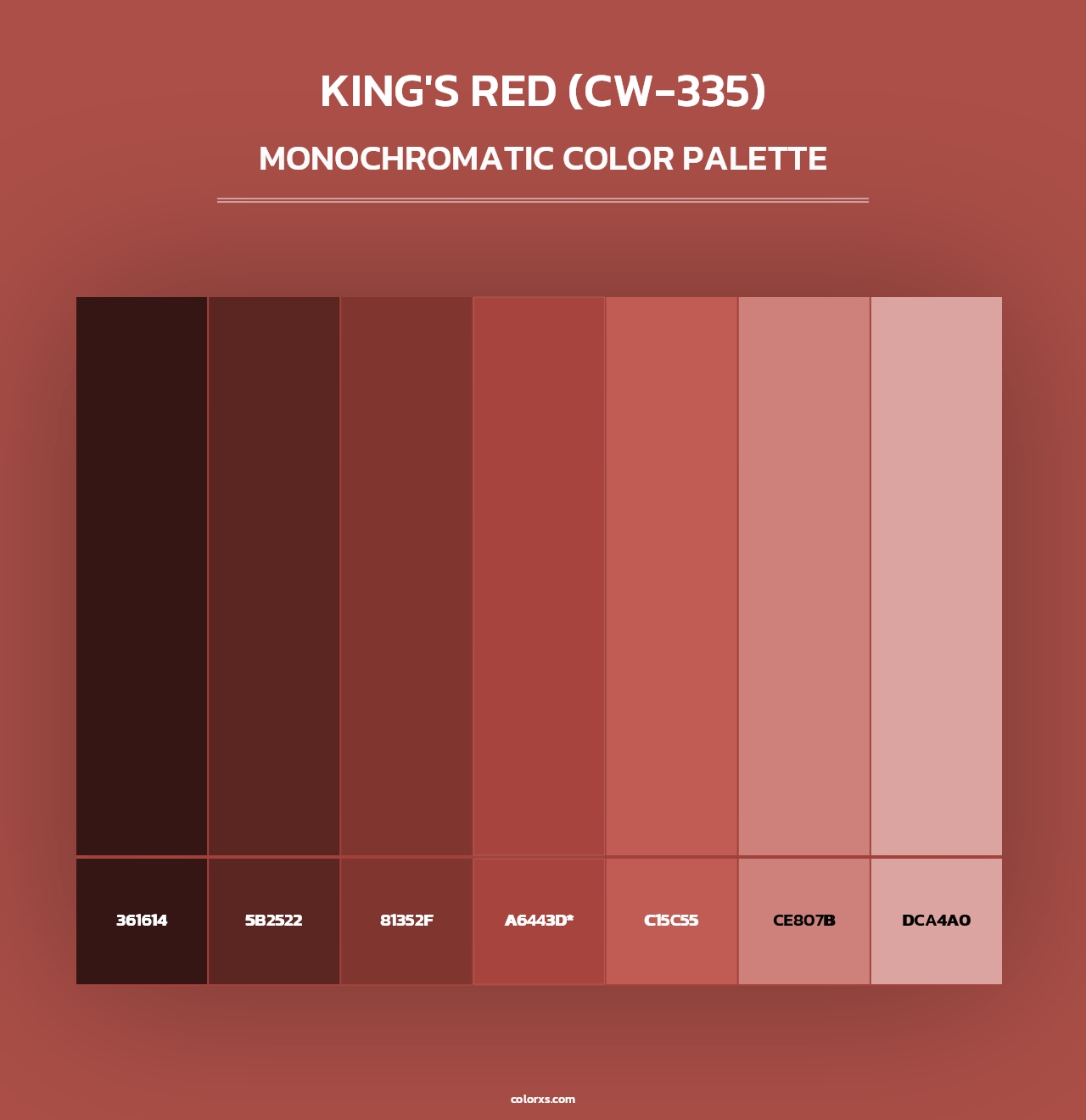 King's Red (CW-335) - Monochromatic Color Palette