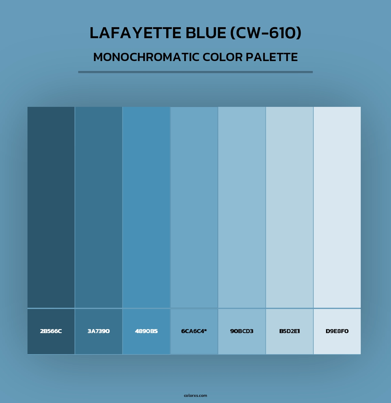 Lafayette Blue (CW-610) - Monochromatic Color Palette