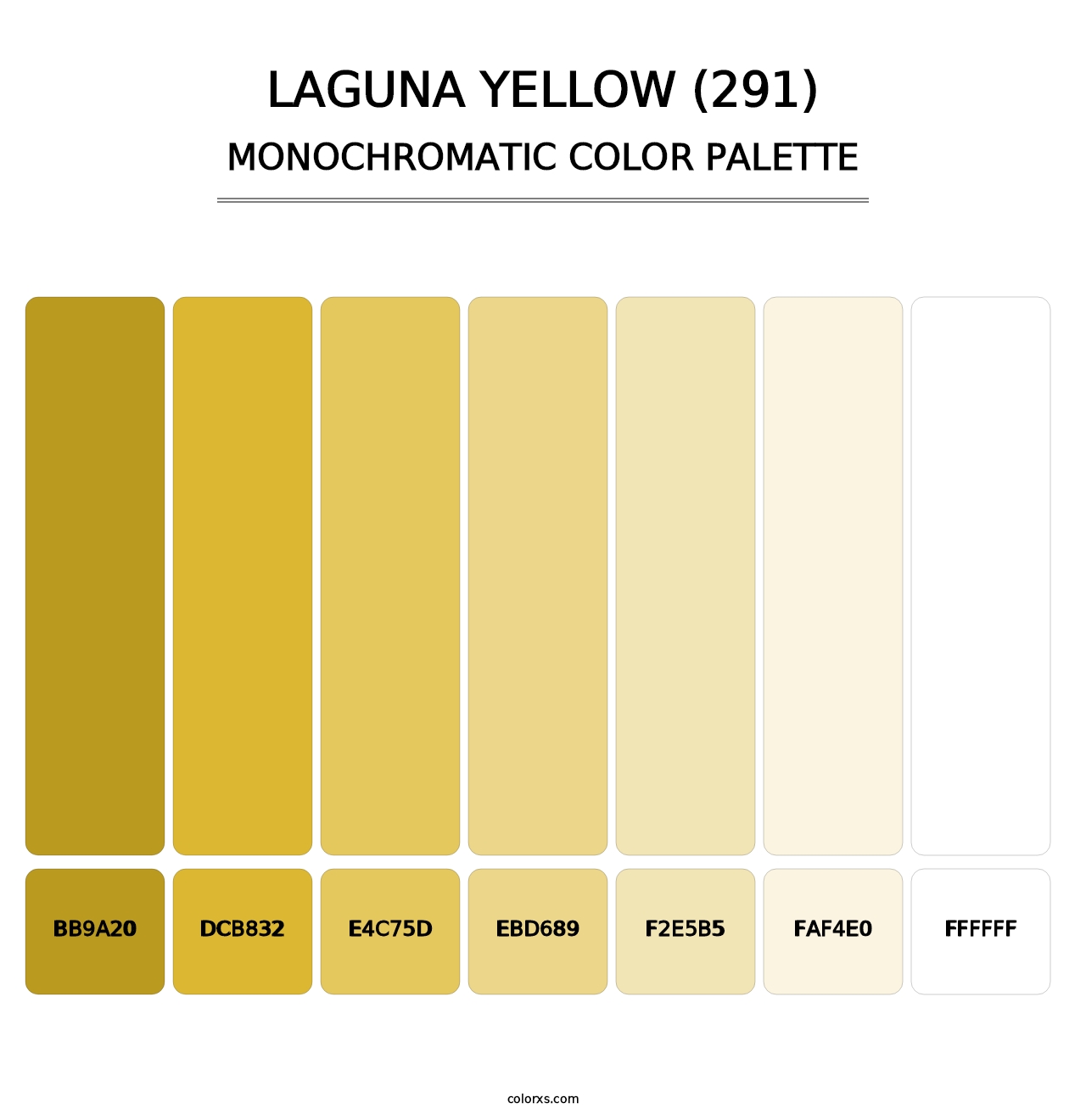 Laguna Yellow (291) - Monochromatic Color Palette
