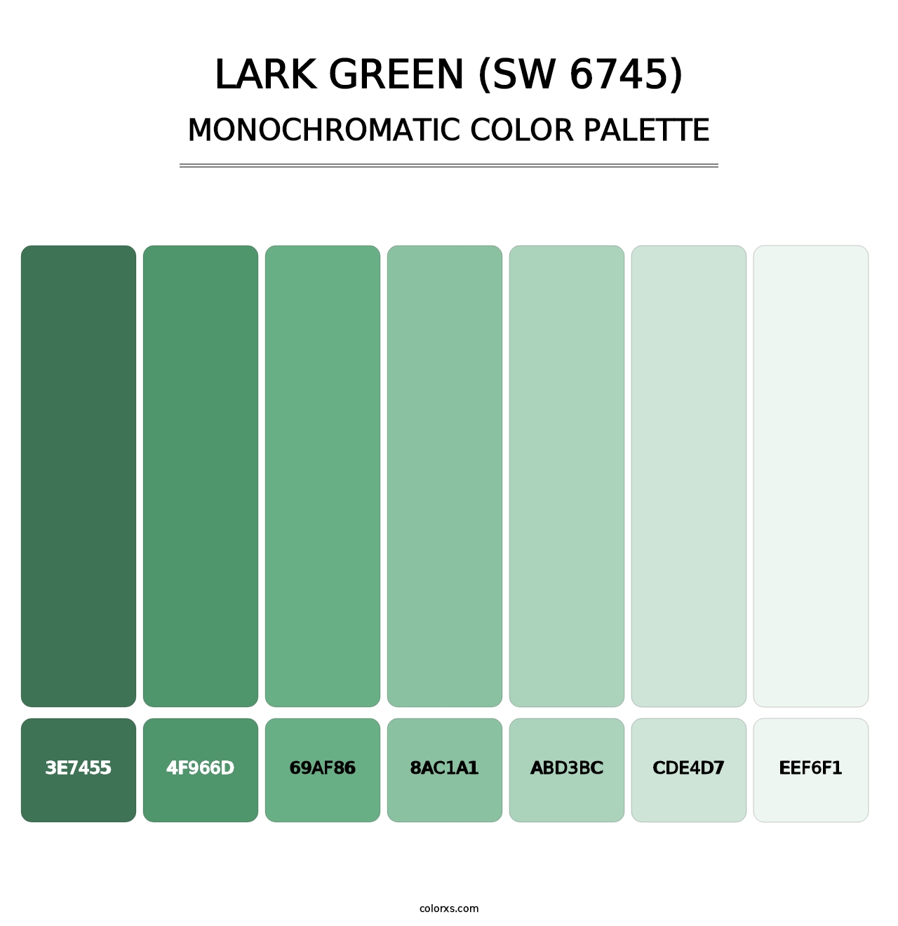 Lark Green (SW 6745) - Monochromatic Color Palette