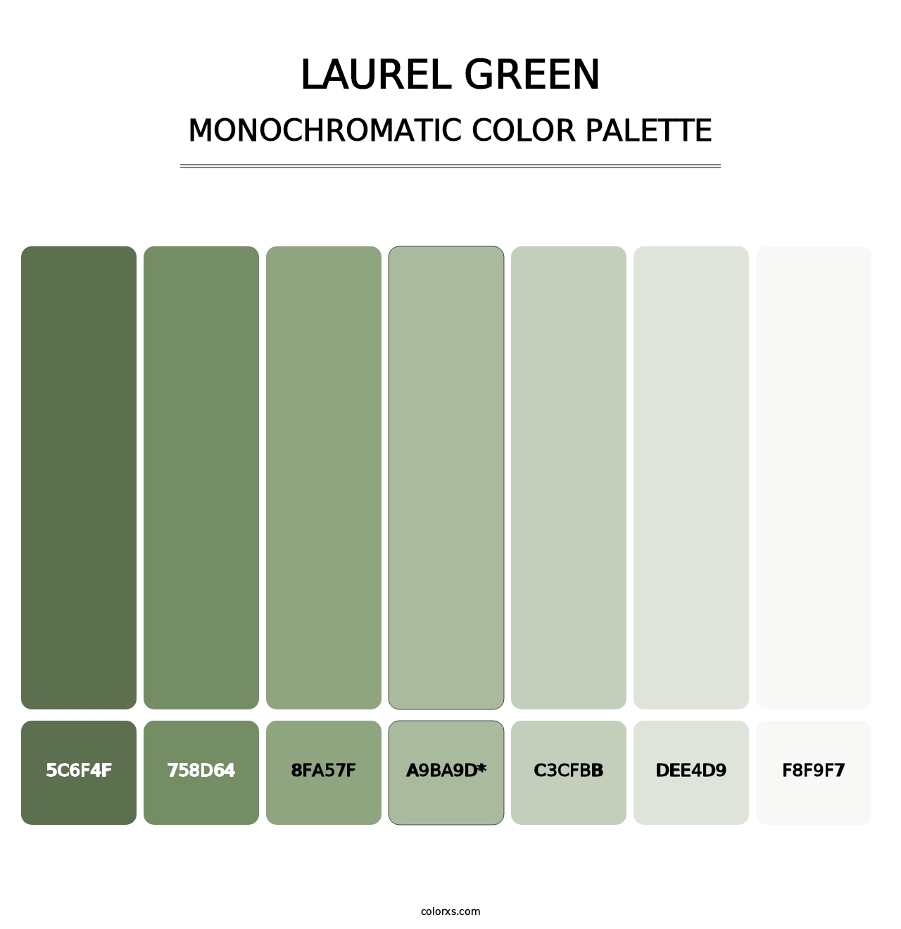 Laurel Green - Monochromatic Color Palette