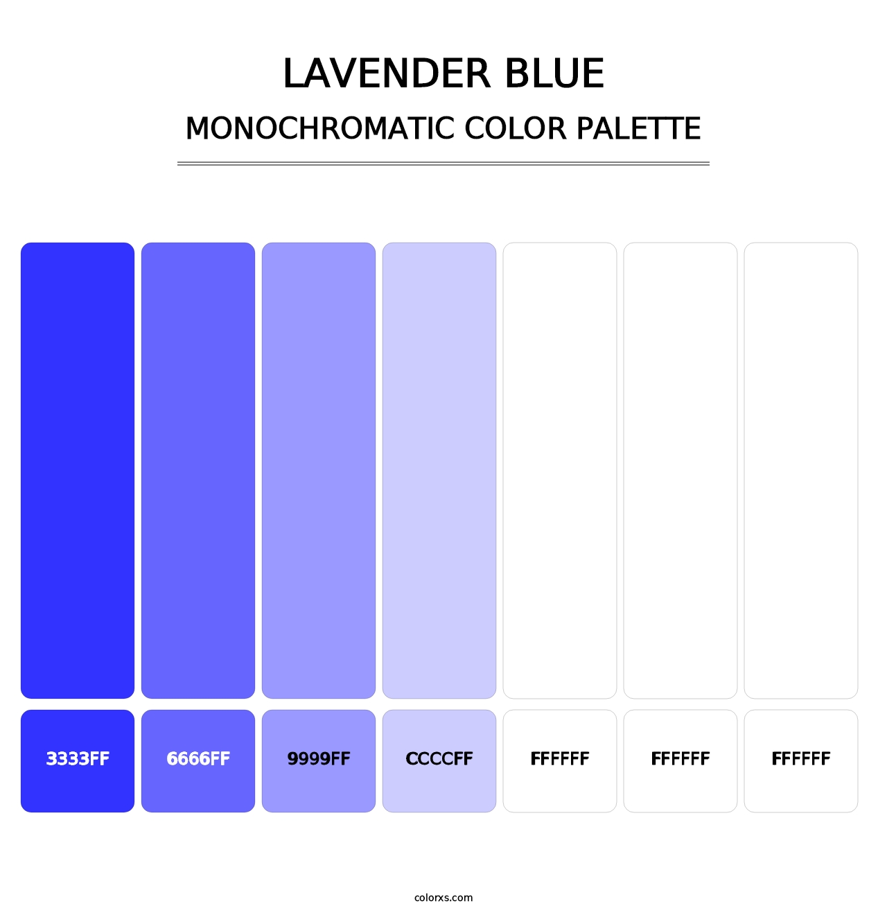Lavender Blue - Monochromatic Color Palette