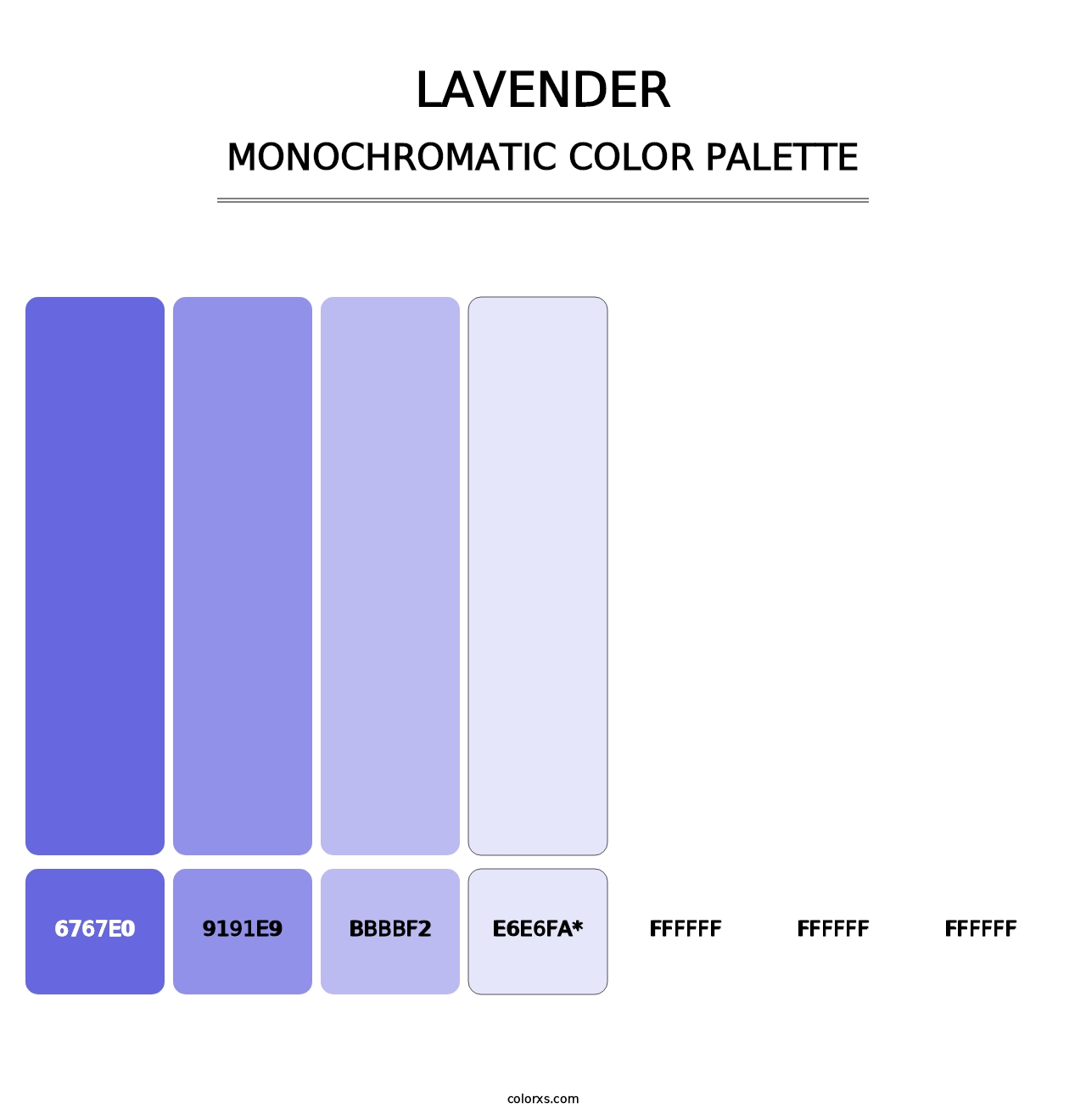Lavender - Monochromatic Color Palette