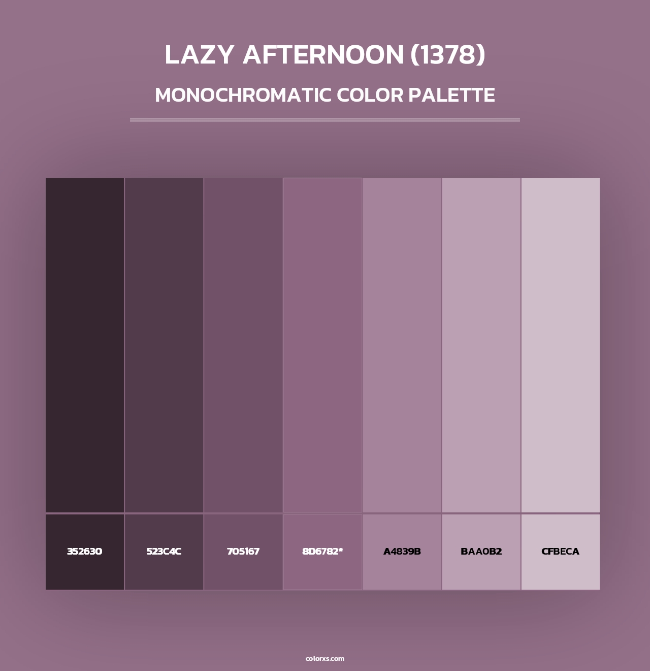 Lazy Afternoon (1378) - Monochromatic Color Palette