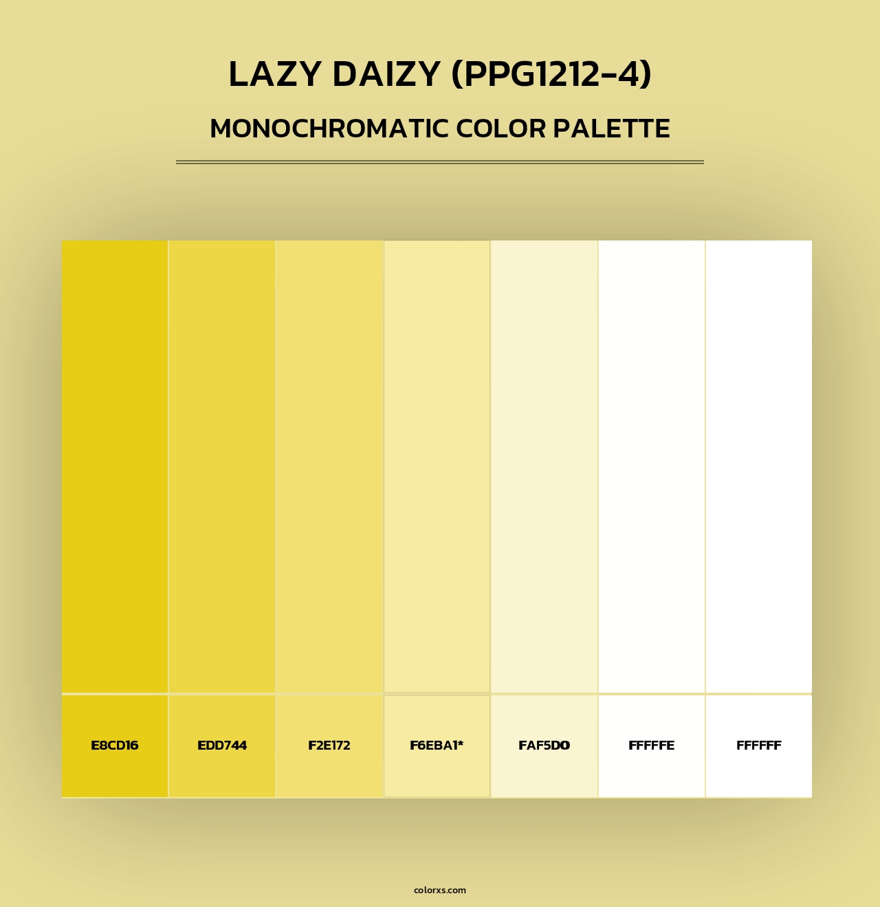 Lazy Daizy (PPG1212-4) - Monochromatic Color Palette