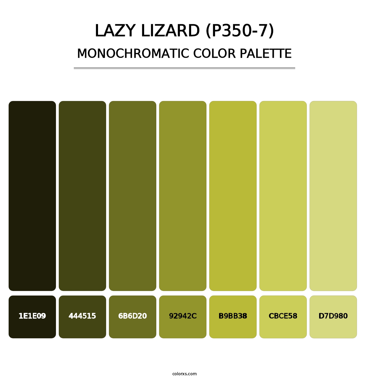 Lazy Lizard (P350-7) - Monochromatic Color Palette