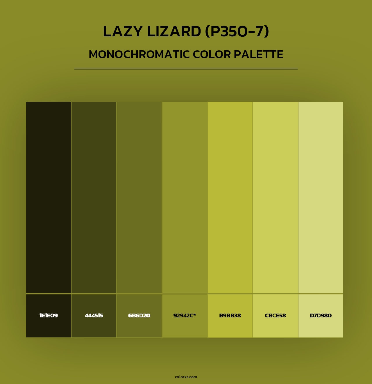 Lazy Lizard (P350-7) - Monochromatic Color Palette