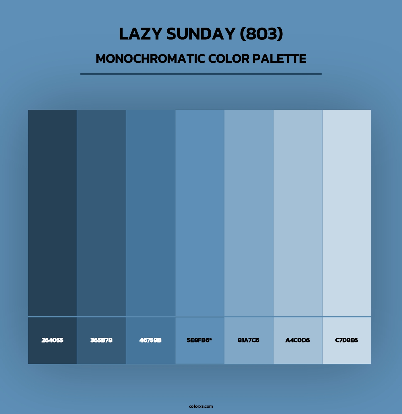 Lazy Sunday (803) - Monochromatic Color Palette