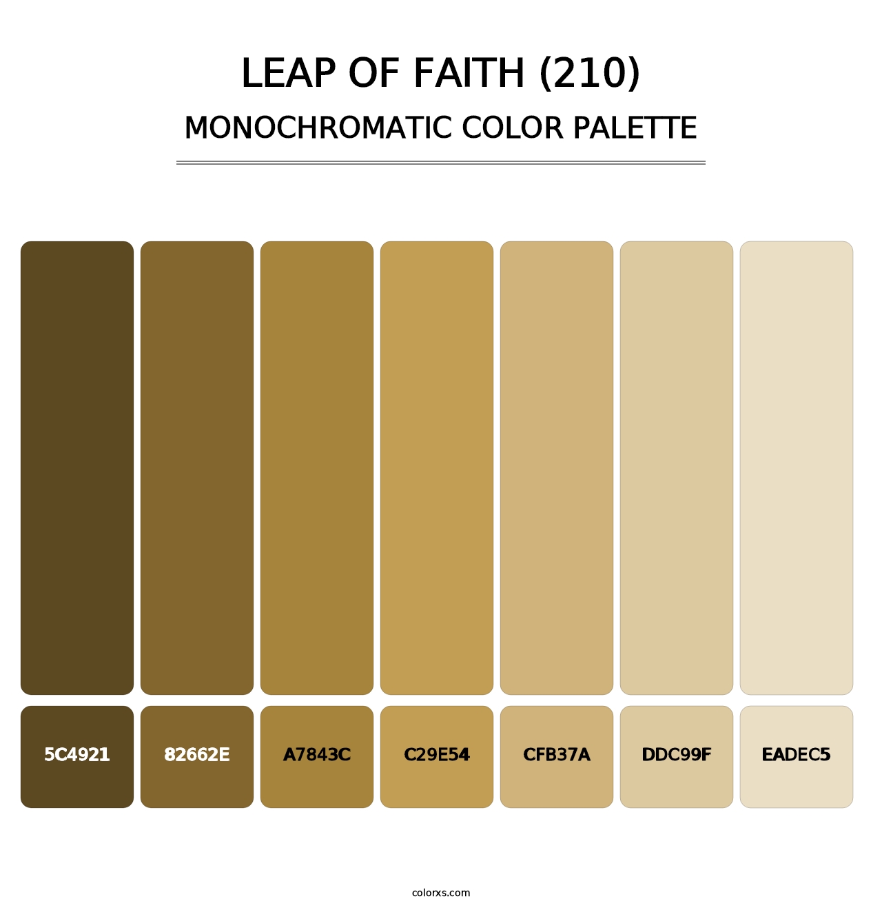 Leap of Faith (210) - Monochromatic Color Palette