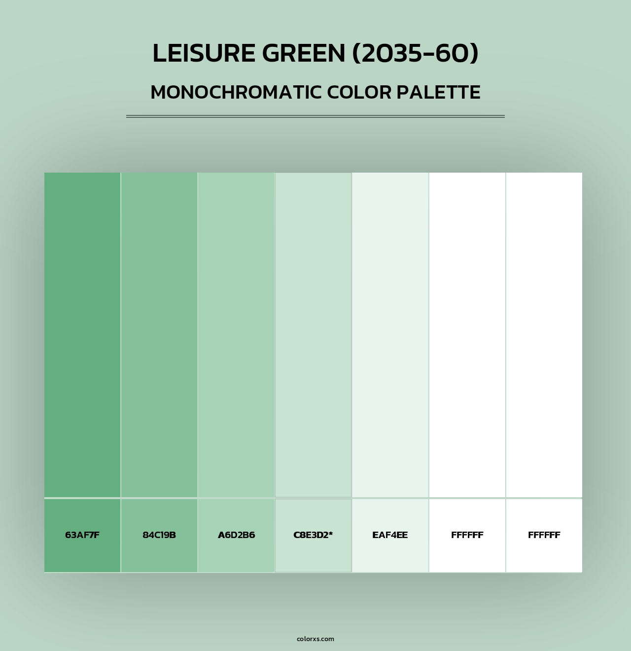 Leisure Green (2035-60) - Monochromatic Color Palette