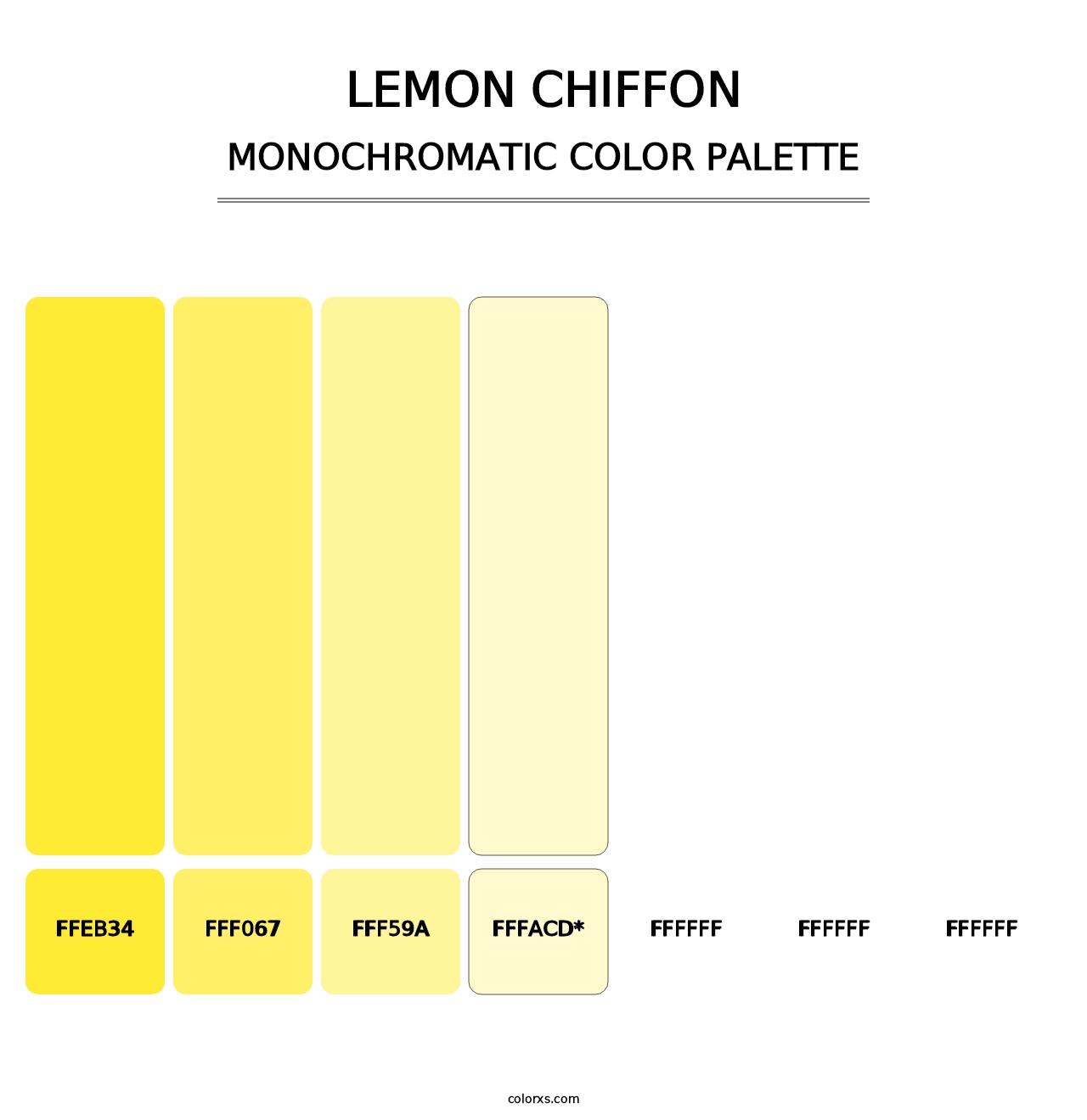 Lemon Chiffon - Monochromatic Color Palette