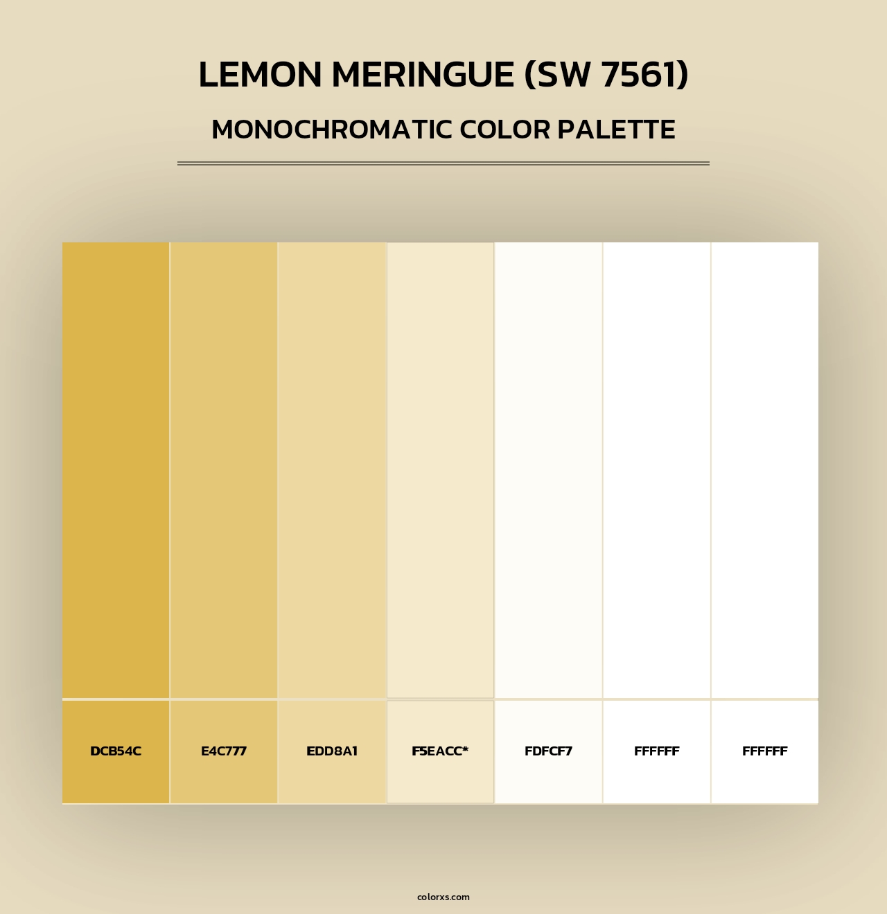 Lemon Meringue (SW 7561) - Monochromatic Color Palette