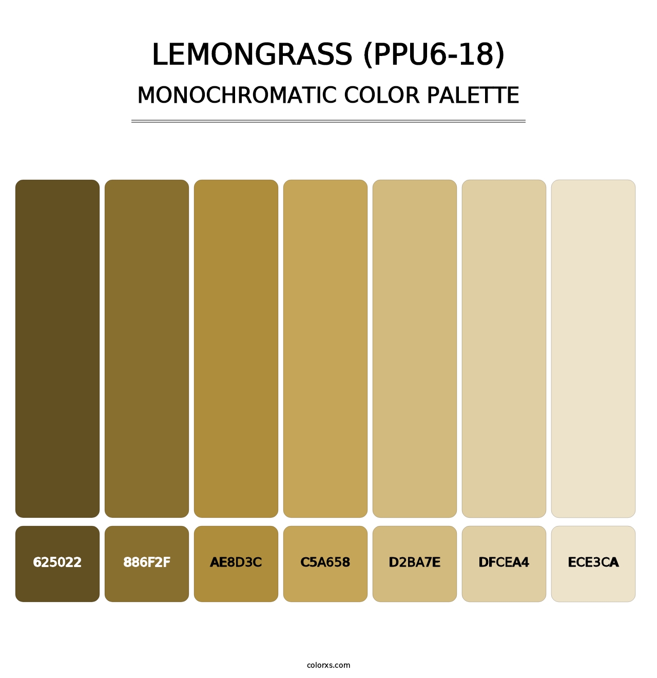 Lemongrass (PPU6-18) - Monochromatic Color Palette