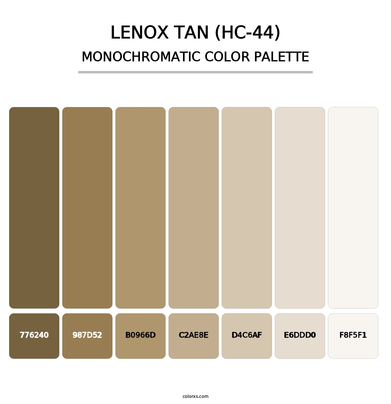 Lenox Tan (HC-44) - Monochromatic Color Palette