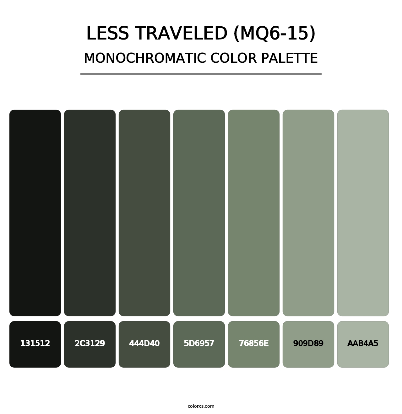 Less Traveled (MQ6-15) - Monochromatic Color Palette