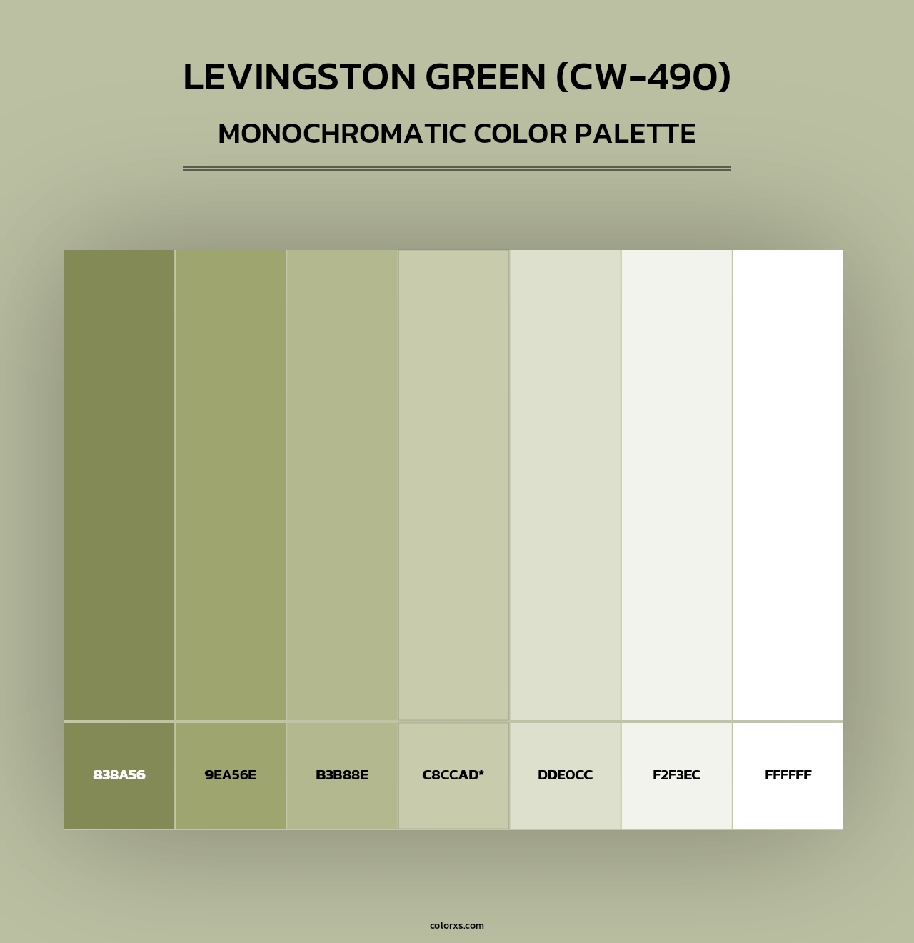 Levingston Green (CW-490) - Monochromatic Color Palette