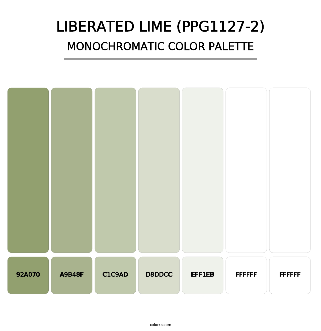 Liberated Lime (PPG1127-2) - Monochromatic Color Palette