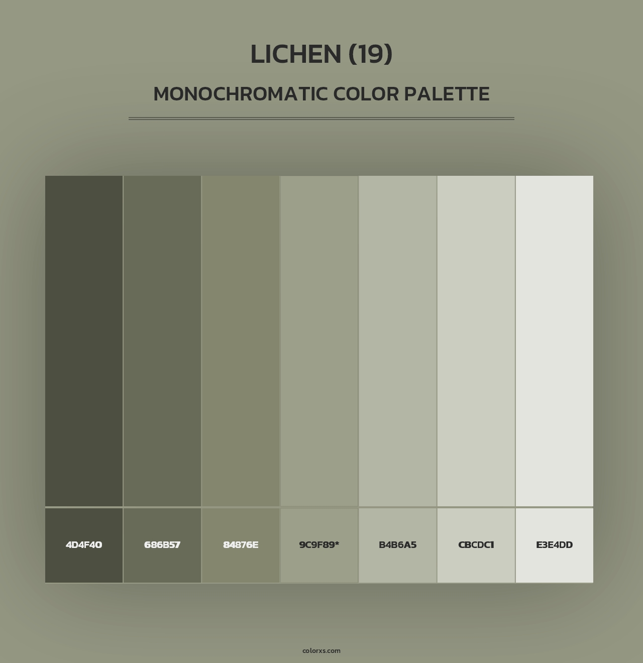 Lichen (19) - Monochromatic Color Palette