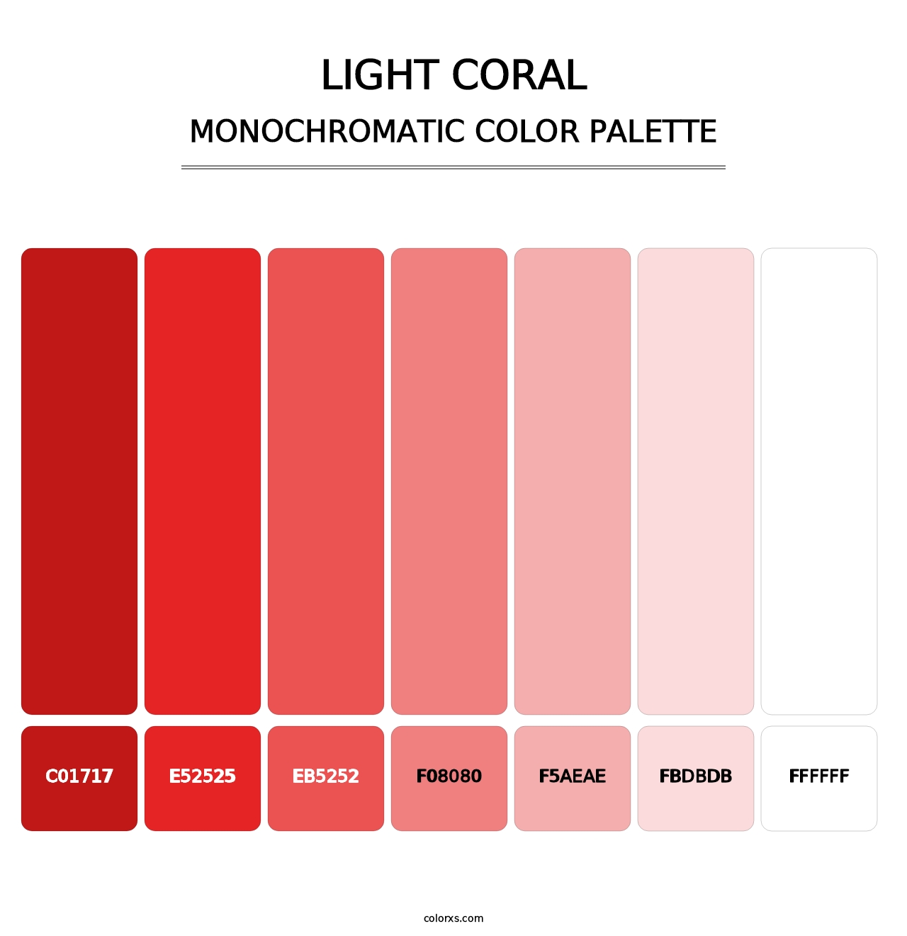 Light Coral - Monochromatic Color Palette