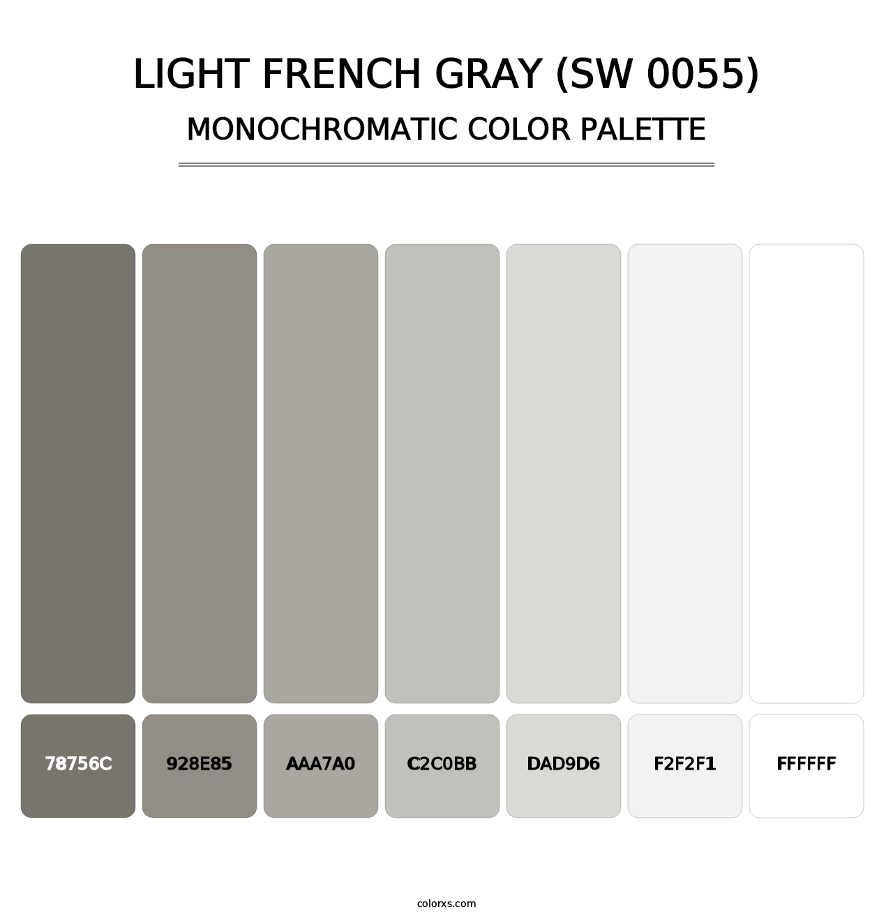 Light French Gray (SW 0055) - Monochromatic Color Palette