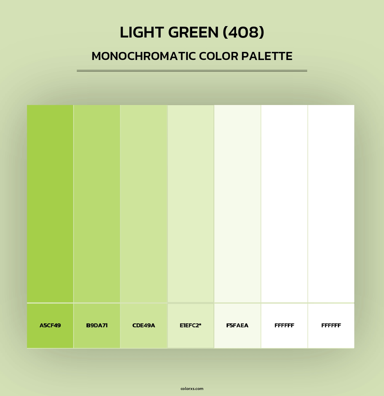 Light Green (408) - Monochromatic Color Palette