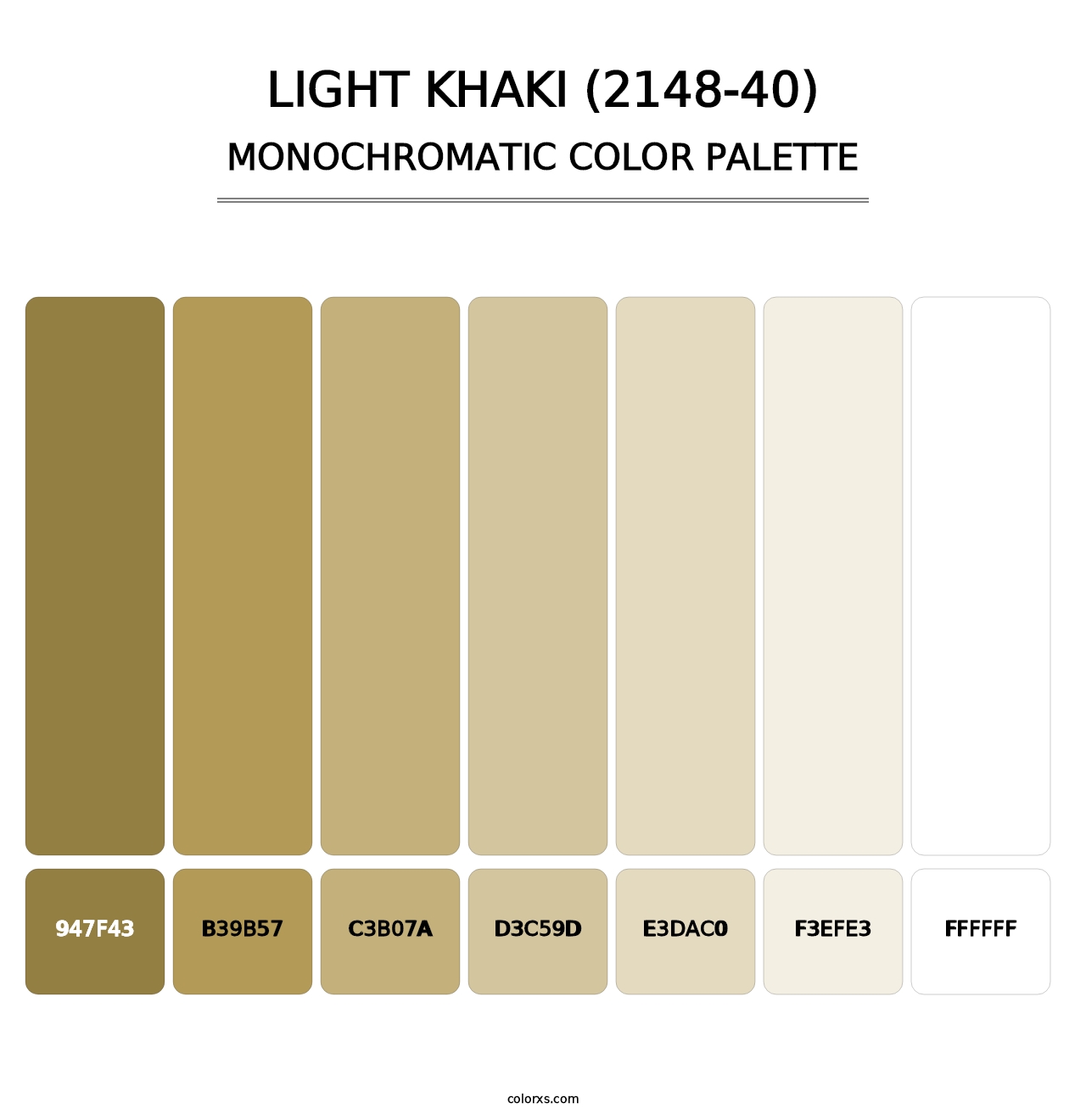 Light Khaki (2148-40) - Monochromatic Color Palette
