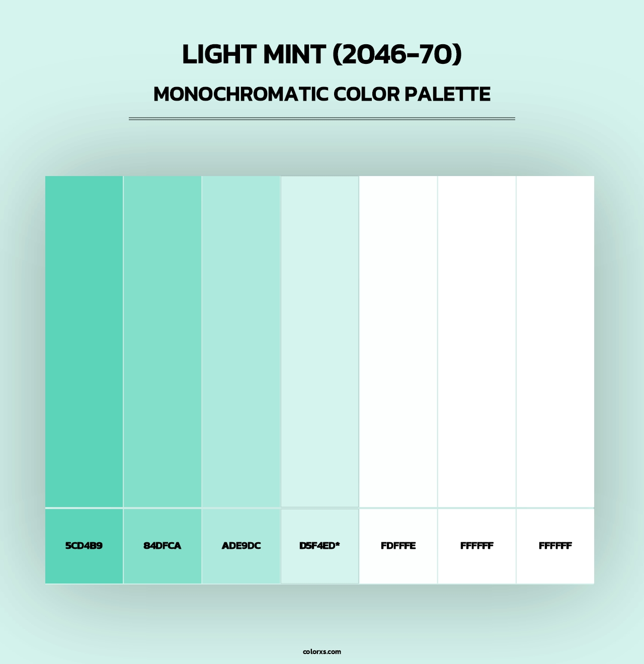 Light Mint (2046-70) - Monochromatic Color Palette
