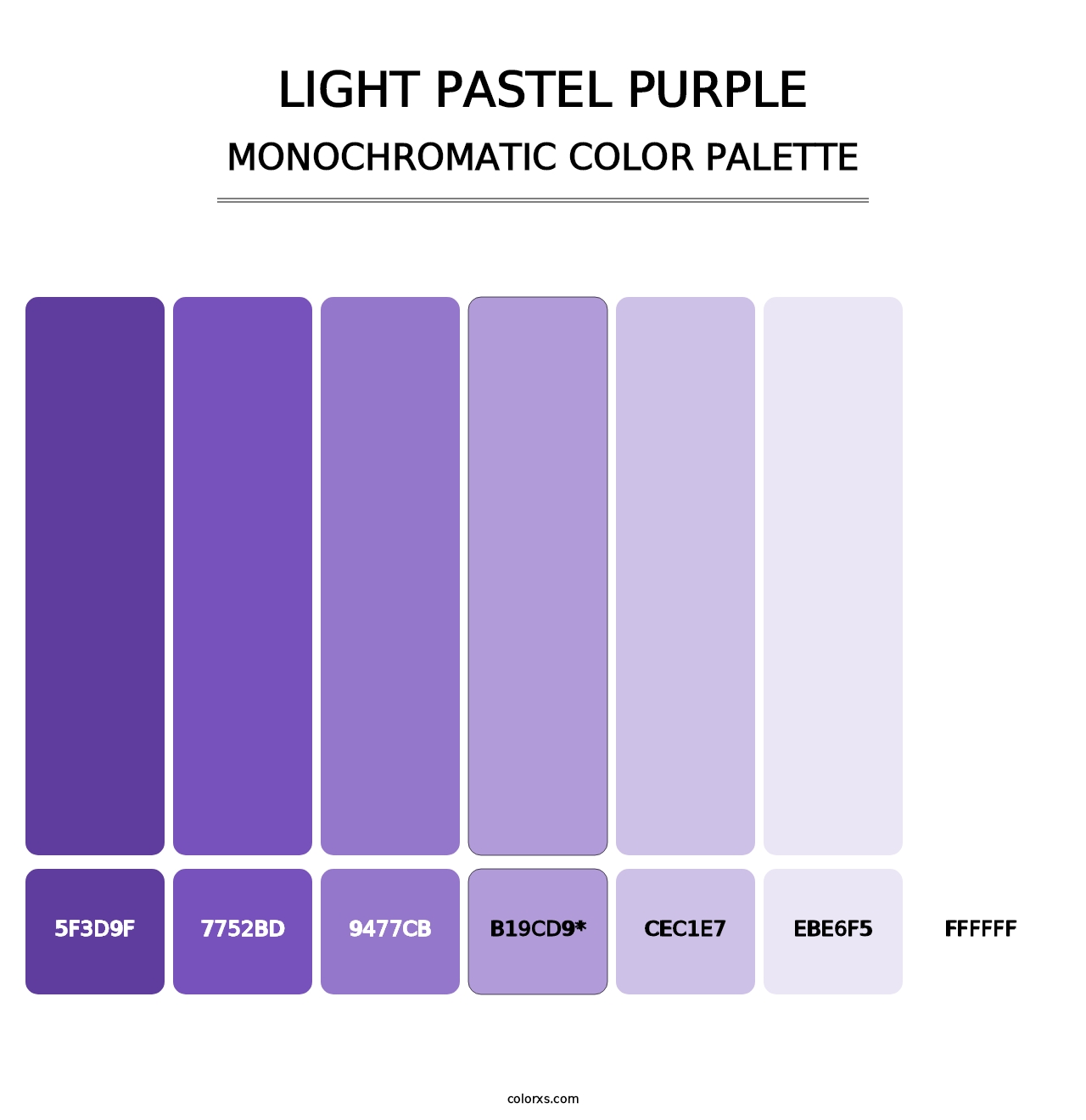 Light Pastel Purple - Monochromatic Color Palette