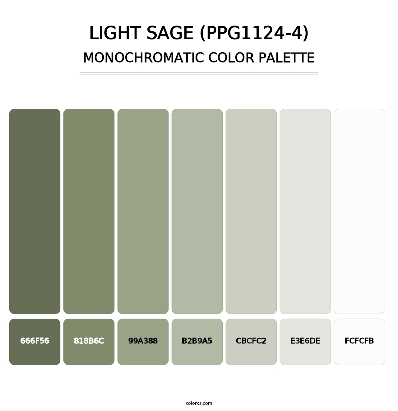 Light Sage (PPG1124-4) - Monochromatic Color Palette