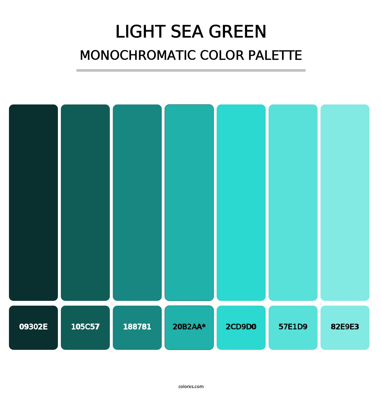 Light Sea Green - Monochromatic Color Palette