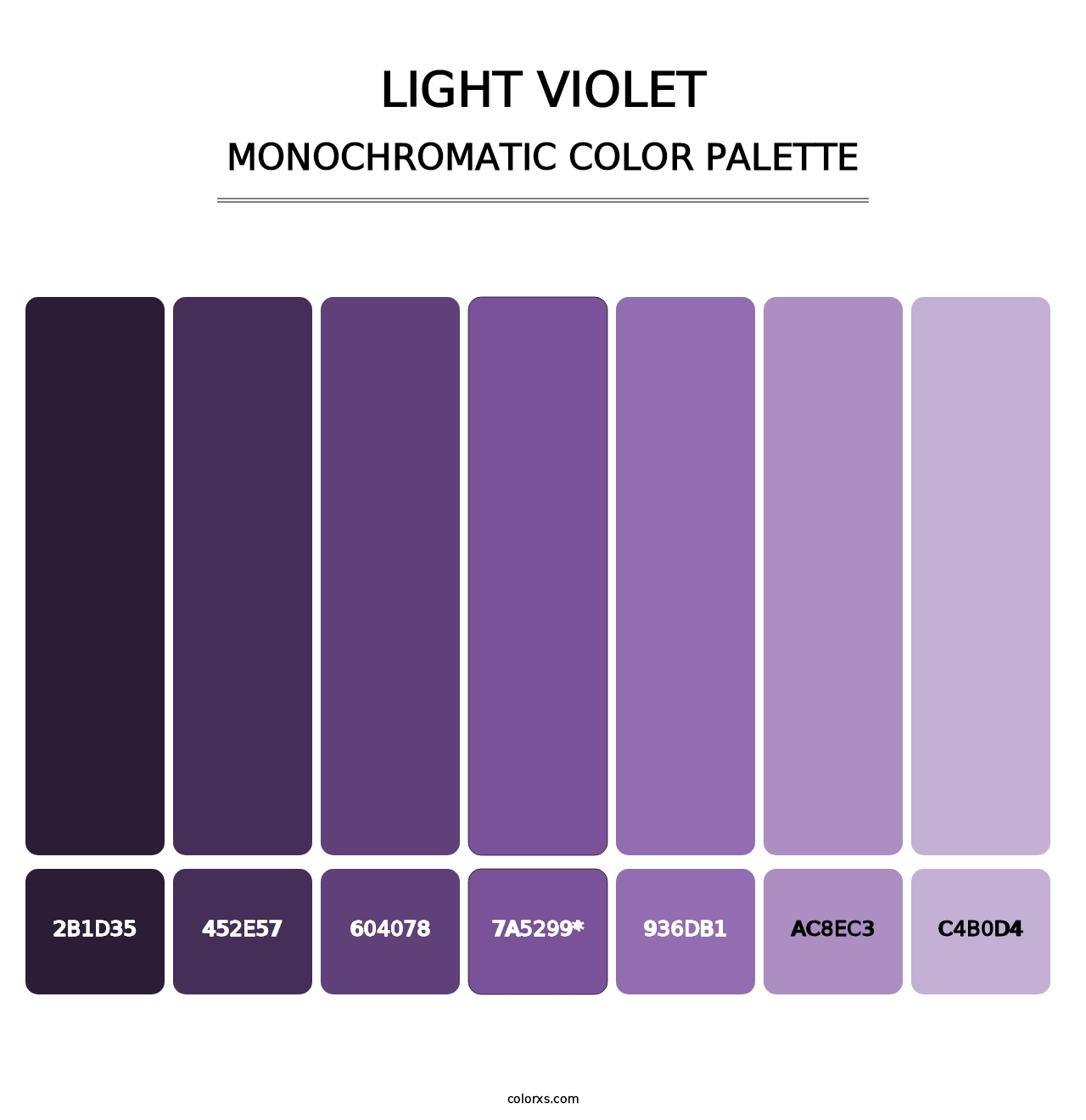 Light Violet - Monochromatic Color Palette