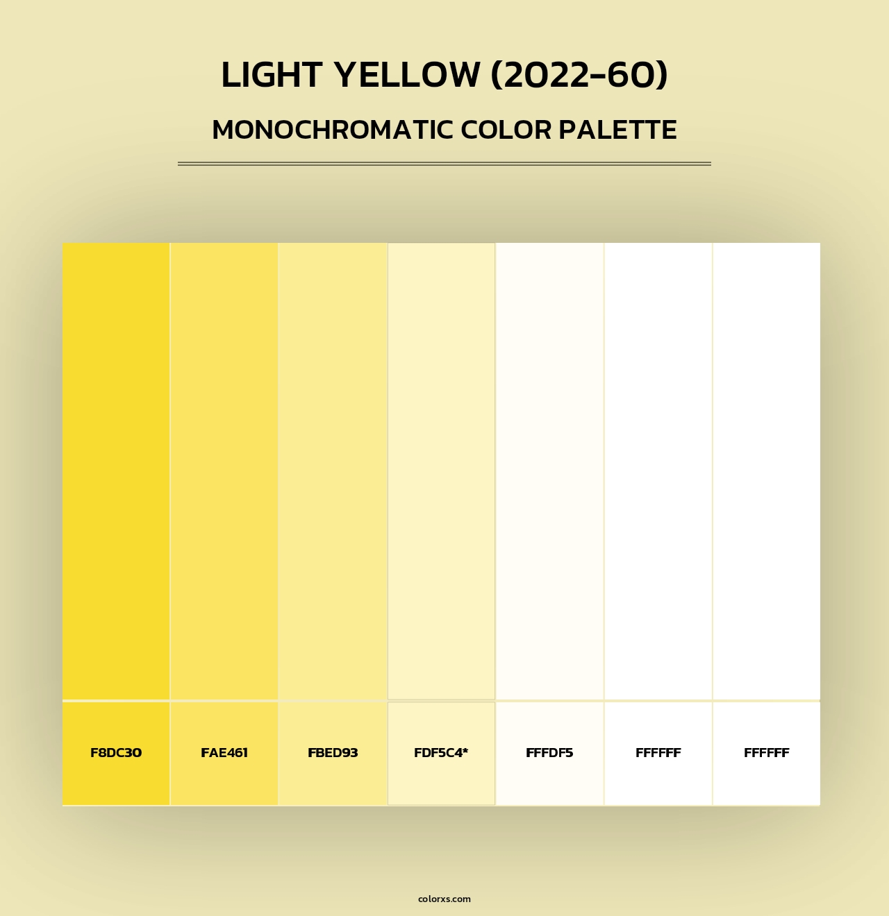 Light Yellow (2022-60) - Monochromatic Color Palette