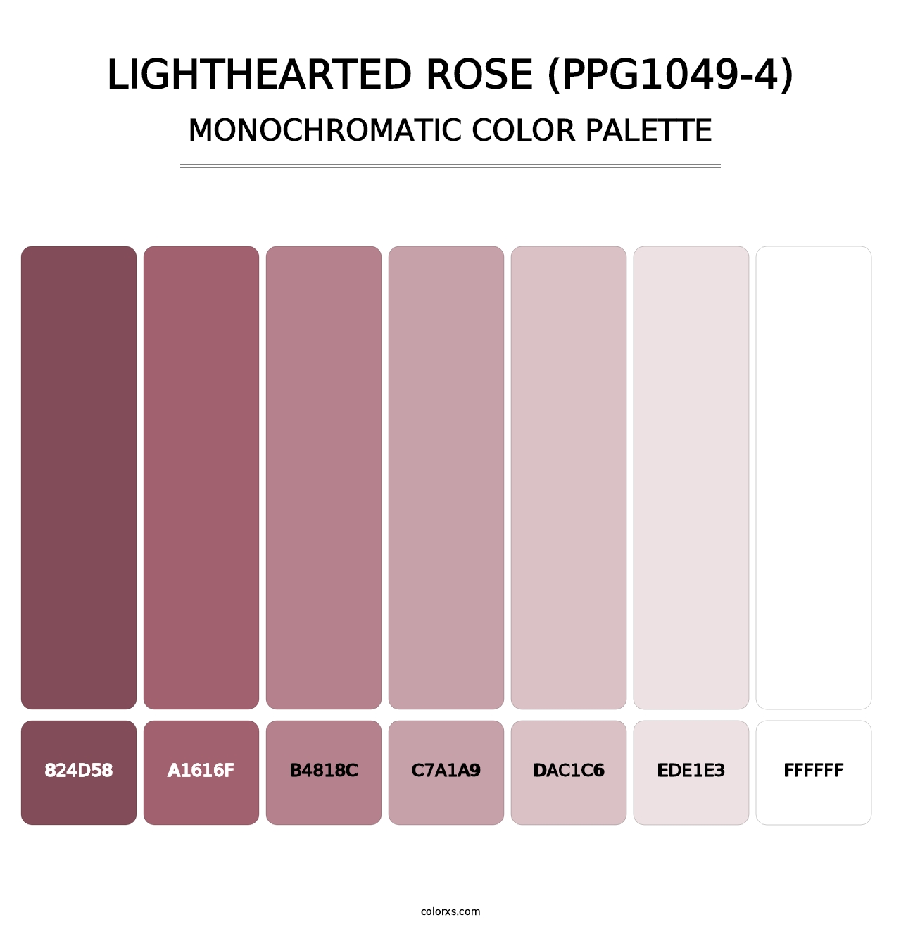 Lighthearted Rose (PPG1049-4) - Monochromatic Color Palette