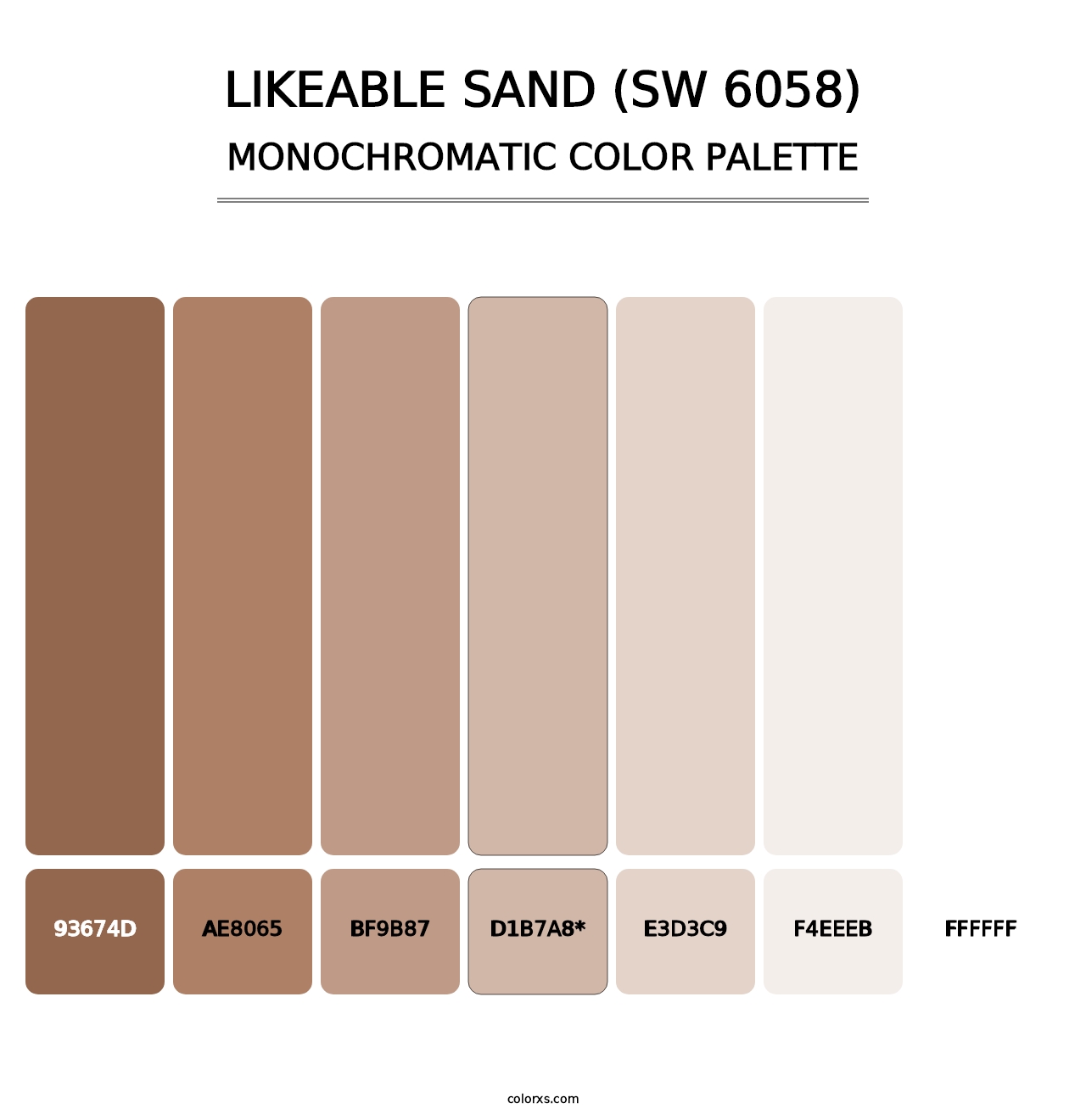Likeable Sand (SW 6058) - Monochromatic Color Palette