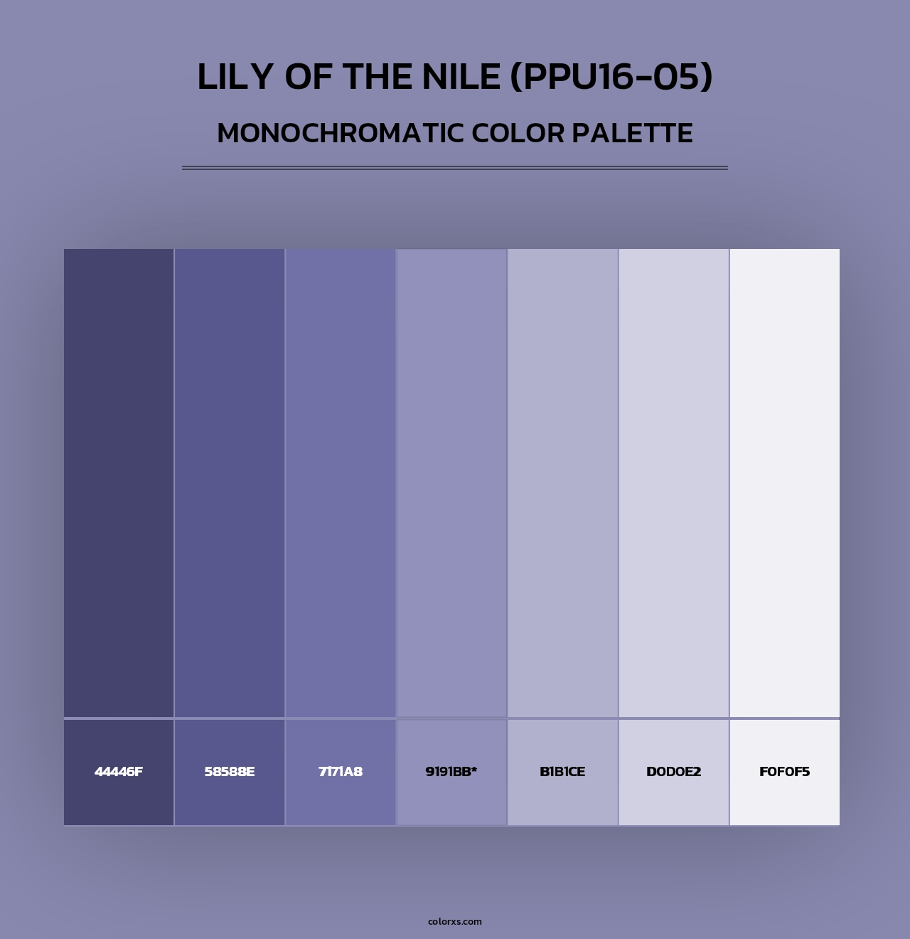 Lily Of The Nile (PPU16-05) - Monochromatic Color Palette