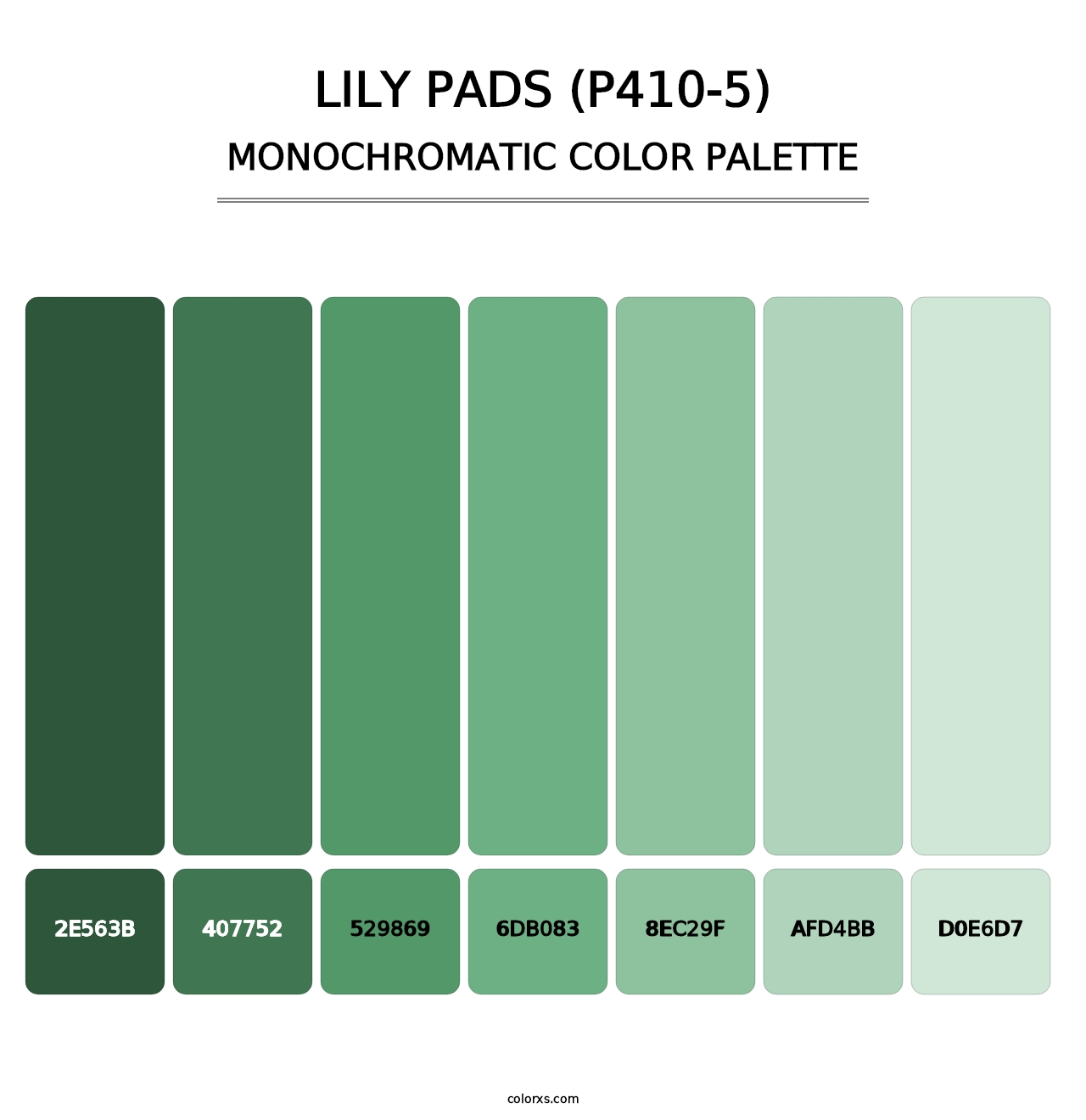 Lily Pads (P410-5) - Monochromatic Color Palette