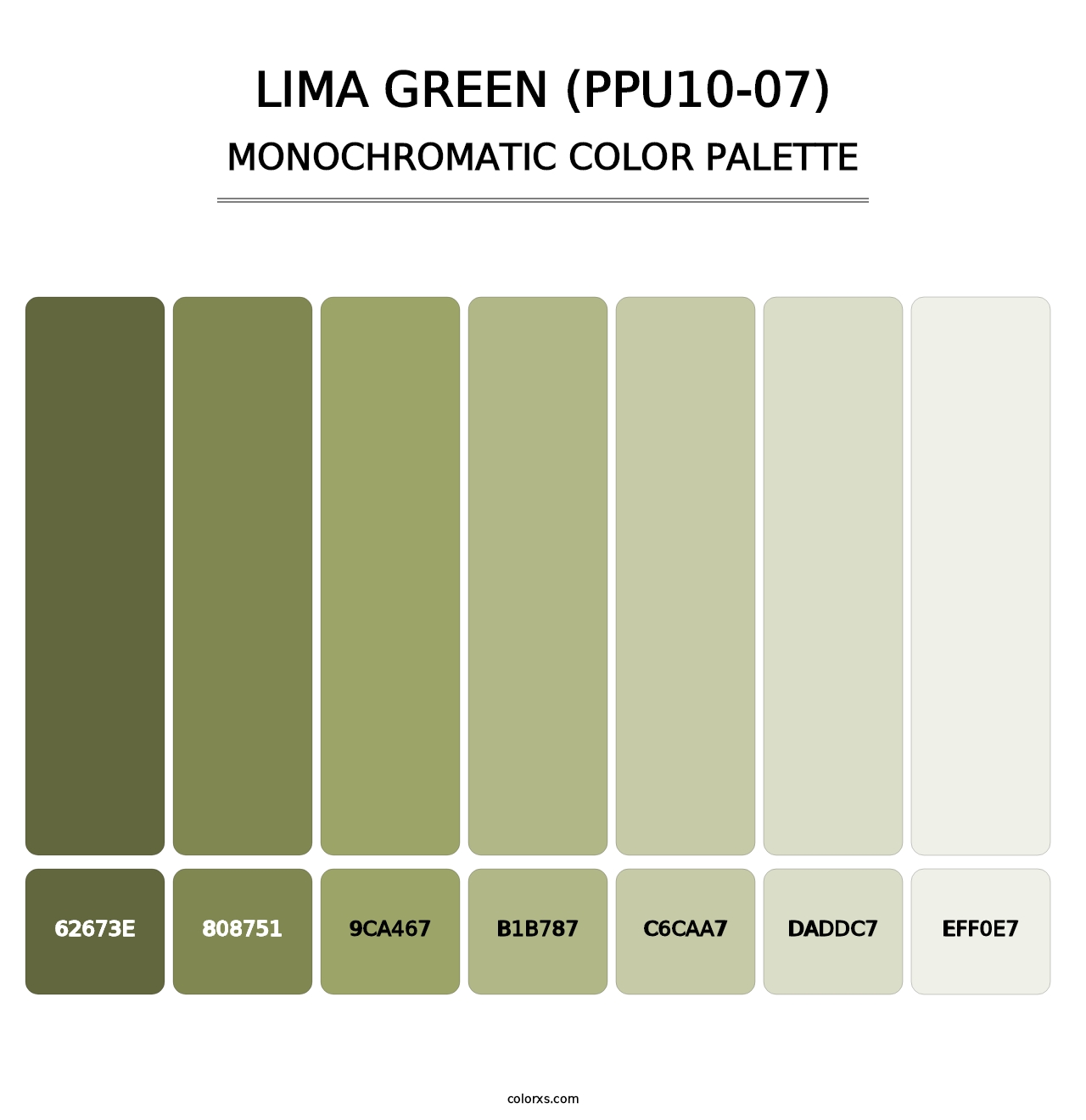 Lima Green (PPU10-07) - Monochromatic Color Palette