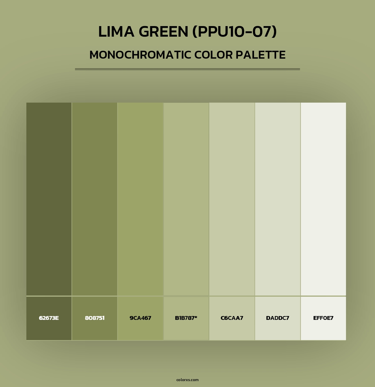 Lima Green (PPU10-07) - Monochromatic Color Palette