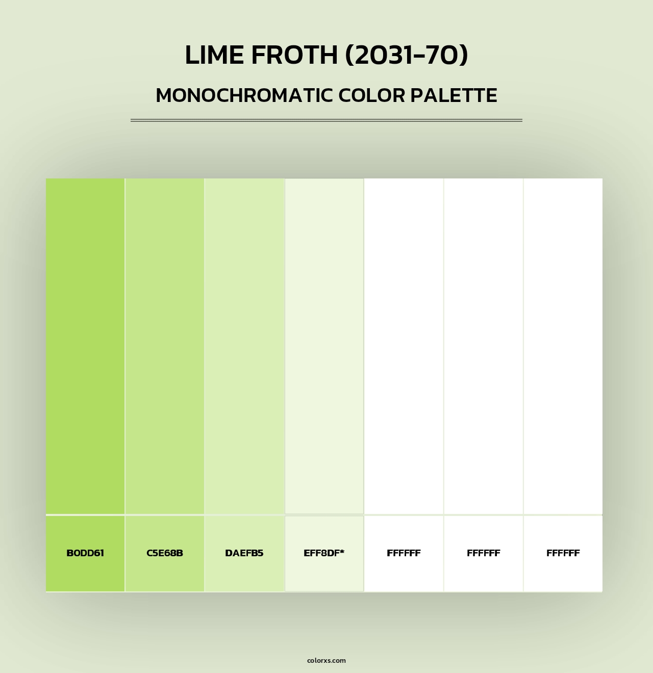 Lime Froth (2031-70) - Monochromatic Color Palette