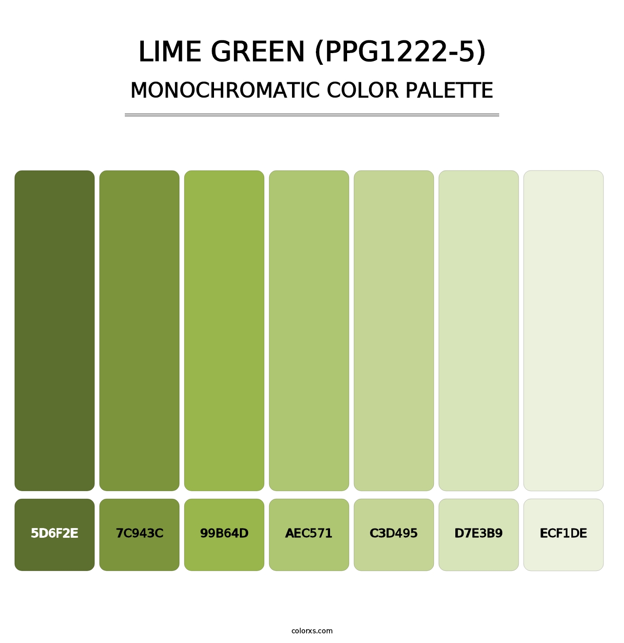 Lime Green (PPG1222-5) - Monochromatic Color Palette