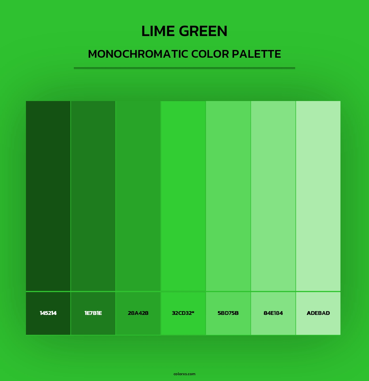 Lime Green - Monochromatic Color Palette