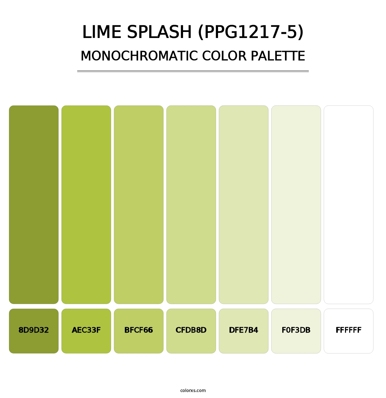 Lime Splash (PPG1217-5) - Monochromatic Color Palette
