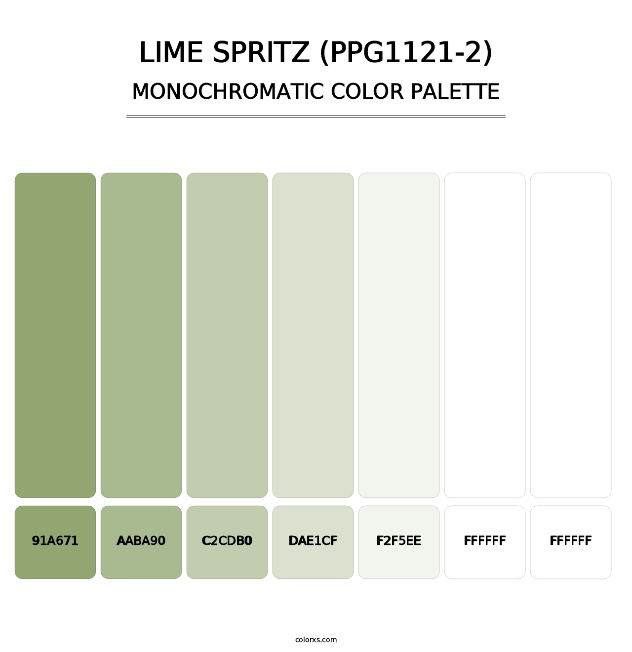 Lime Spritz (PPG1121-2) - Monochromatic Color Palette