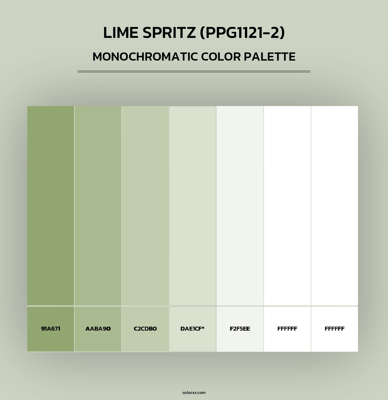 Lime Spritz (PPG1121-2) - Monochromatic Color Palette