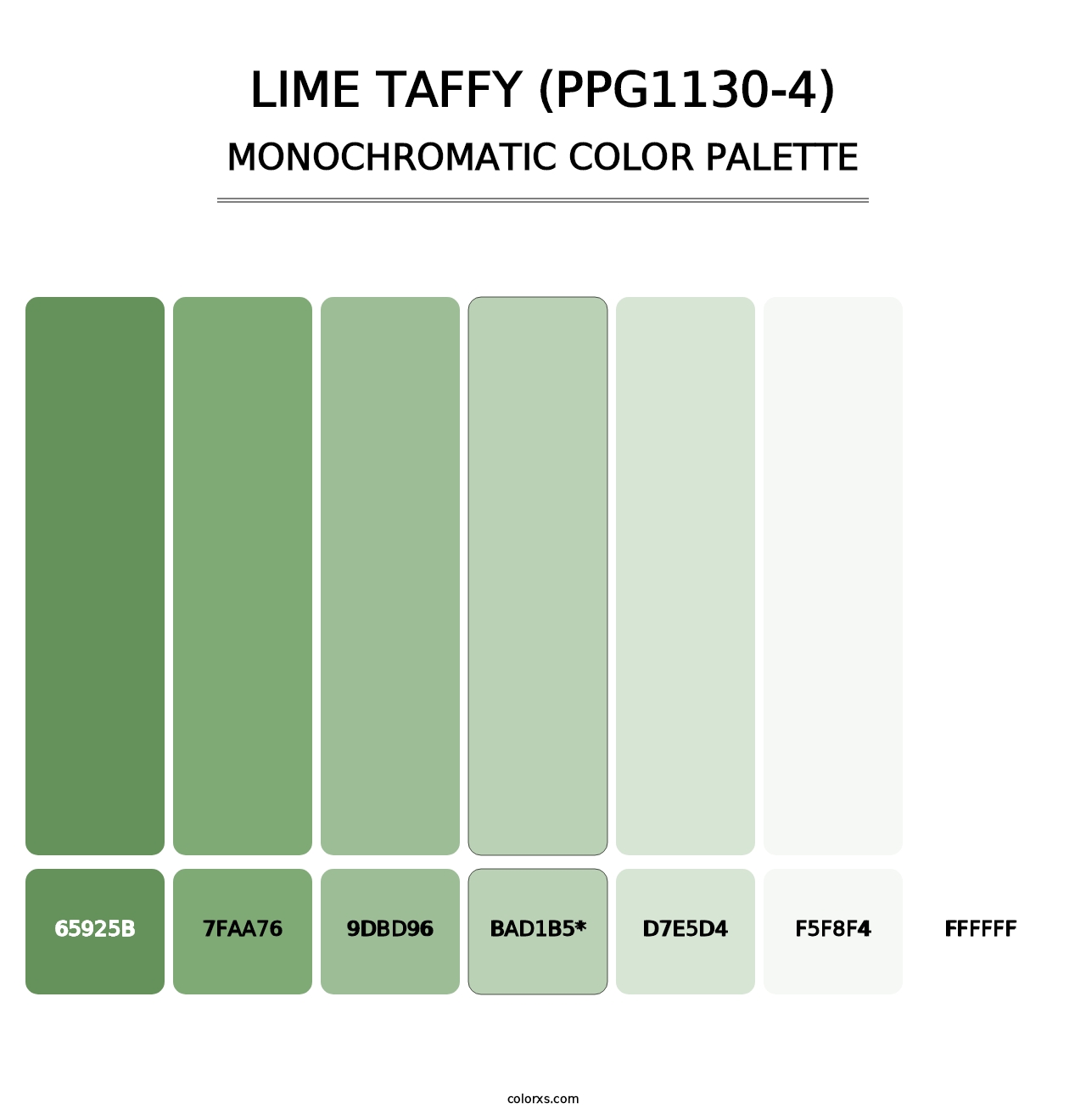 Lime Taffy (PPG1130-4) - Monochromatic Color Palette