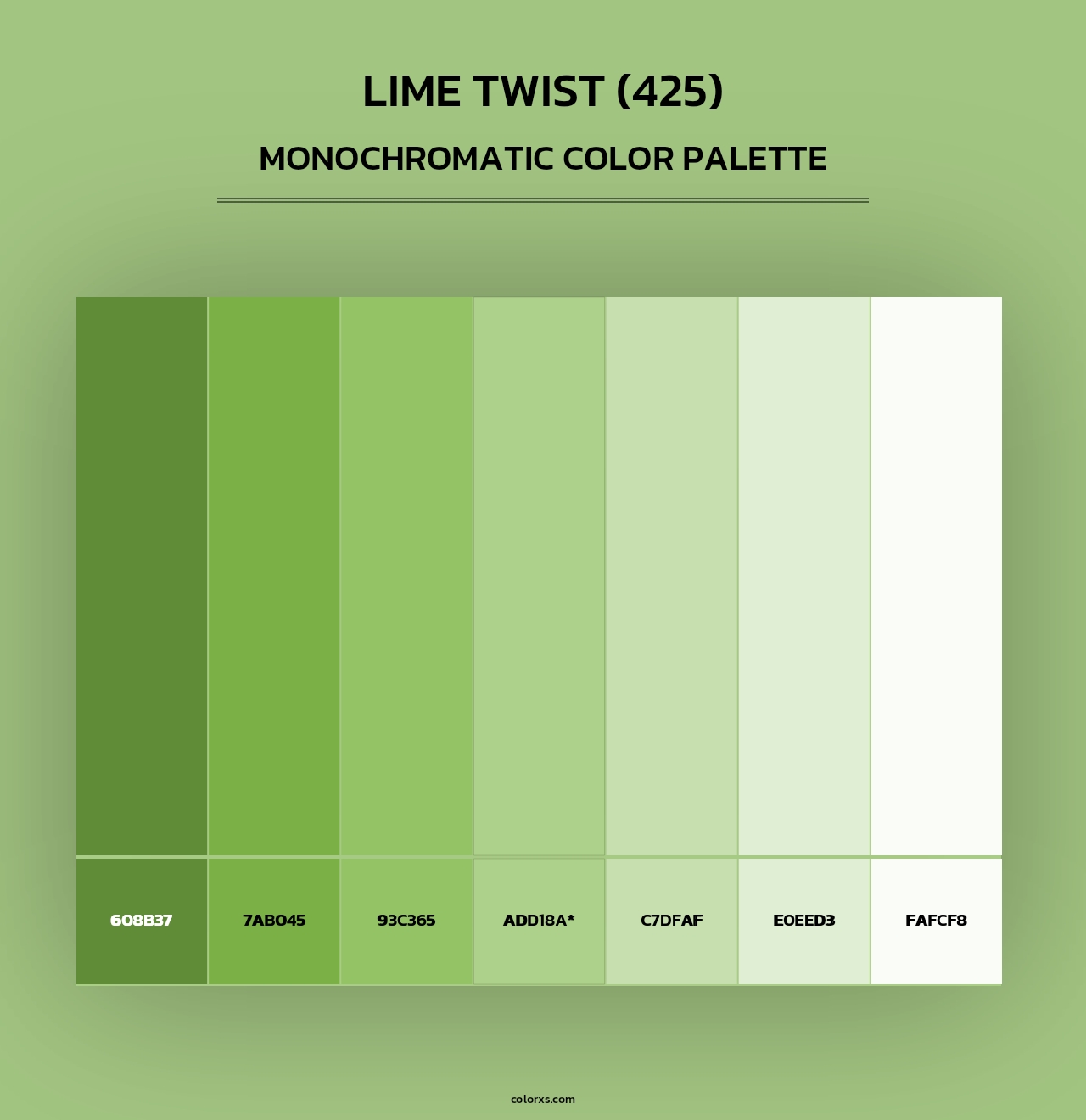 Lime Twist (425) - Monochromatic Color Palette
