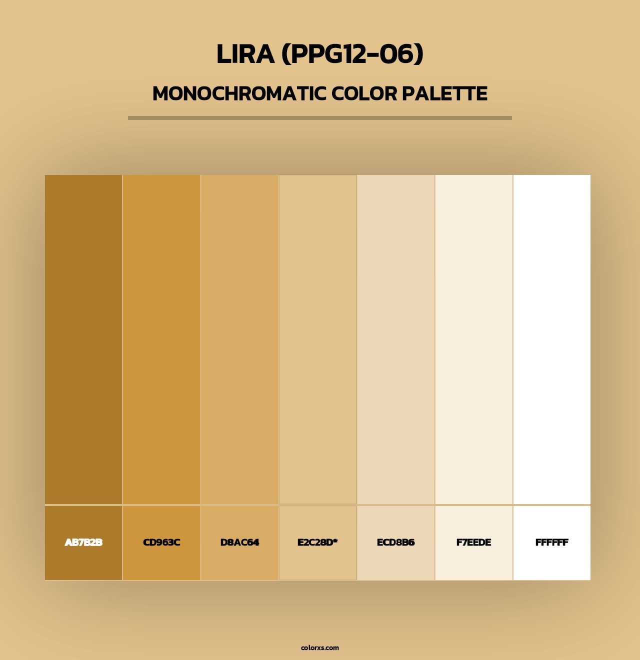 Lira (PPG12-06) - Monochromatic Color Palette