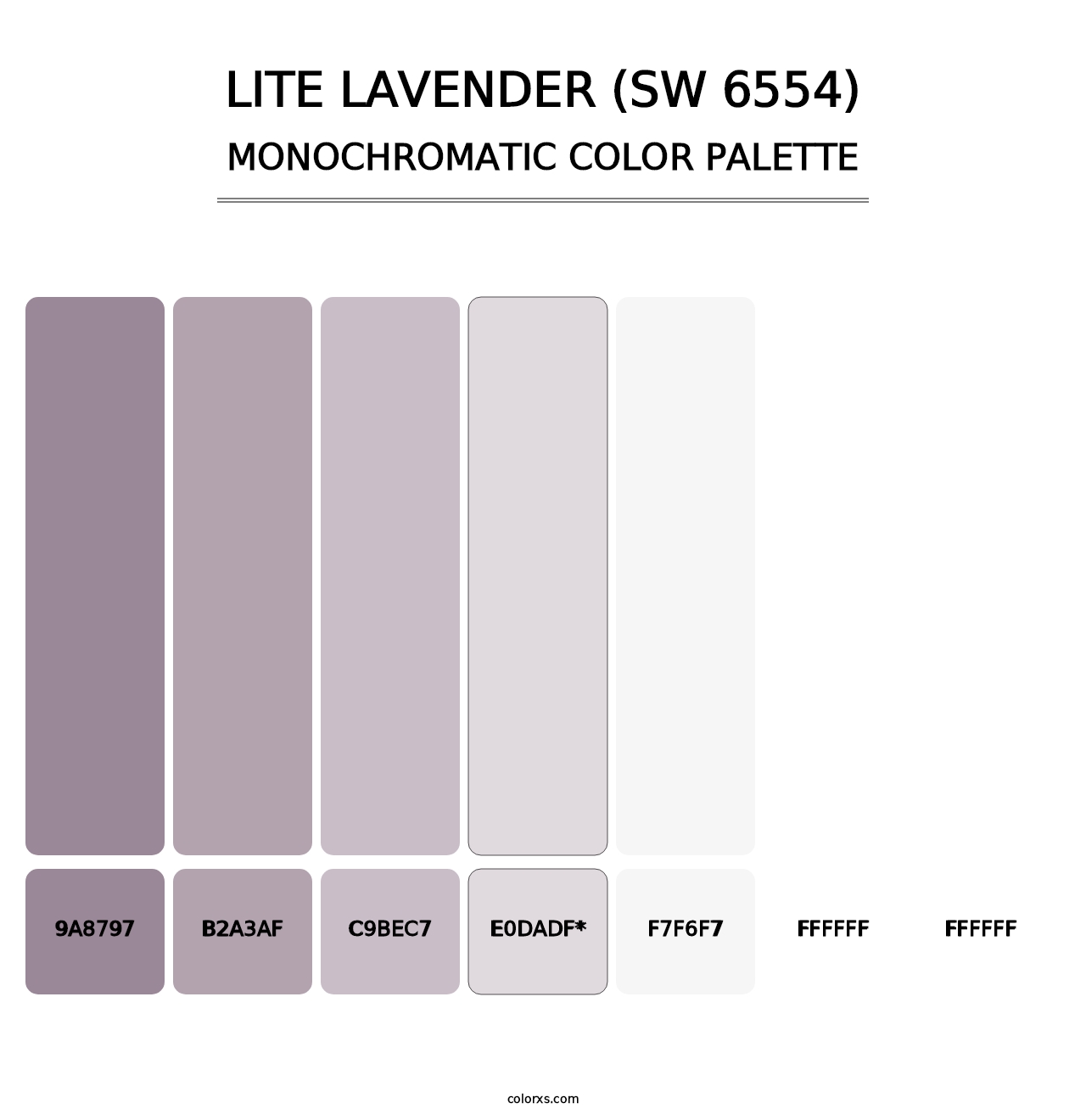 Lite Lavender (SW 6554) - Monochromatic Color Palette