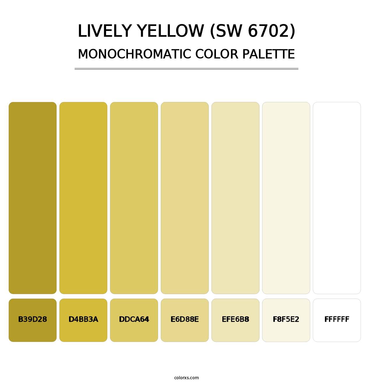 Lively Yellow (SW 6702) - Monochromatic Color Palette